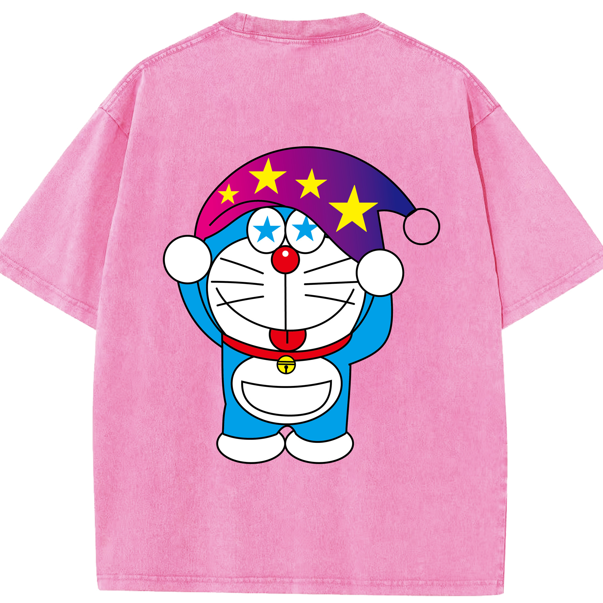 （画像用） ドラえもん Doraemon 綿100% ヴィンテージ風 半袖Tシャツ（背面プリント）